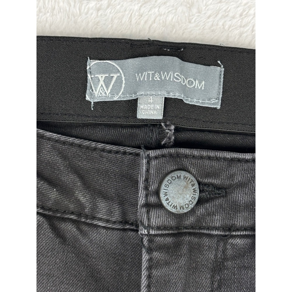 Wit &‎ Wisdom Ab'solution Jeans Slimming Panels Black Wash Size 4 NWT - Picture 4 of 14